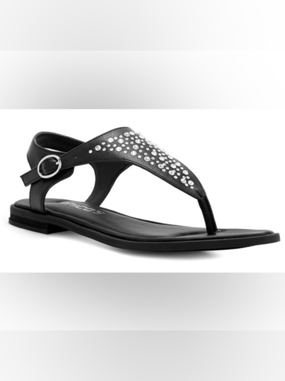 Chico’s Tahira Black Embellished Sandal Thong Buckled Sandals Size 8 - Picture 4 of 17